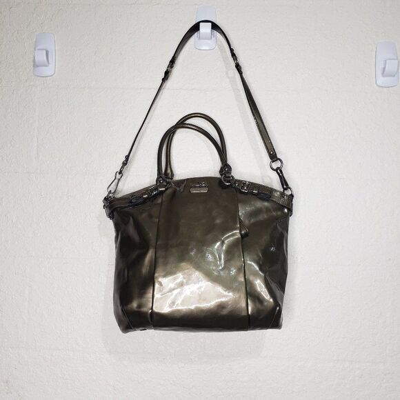 Coach 18627 Madison Pewter Patent Leather Lindsey - Picture 2 of 16